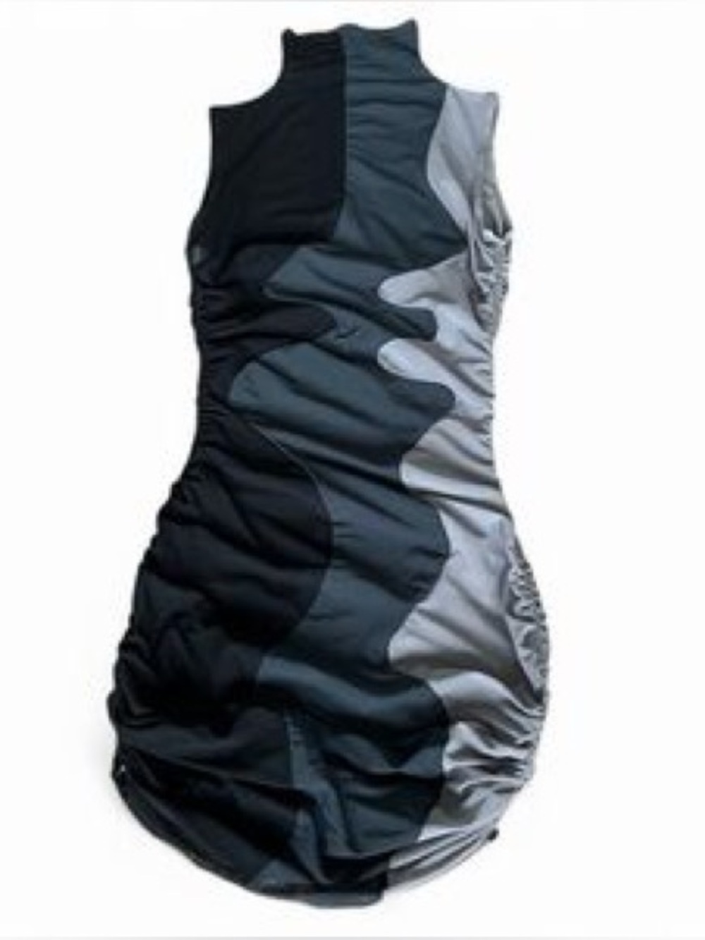 Bianca Sheer Black + Grey Mini Dress